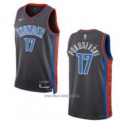 Camiseta Oklahoma City Thunder Alekse Pokusevski NO 17 Ciudad 2022-23 Gris