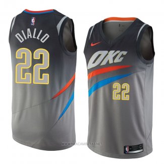 Camiseta Oklahoma City Thunder Hamidou Diallo NO 22 Ciudad 2018 Gris