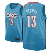 Camiseta Oklahoma City Thunder Paul George NO 13 Ciudad 2018-19 Azul