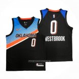 Camiseta Oklahoma City Thunder Russell Westbrook NO 0 Ciudad 2020-21 Negro