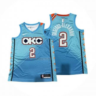 Camiseta Oklahoma City Thunder Shai Gilgeous Alexander NO 2 Ciudad 2018-19 Azul