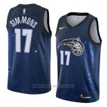 Camiseta Orlando Magic Jonathon Simmons NO 17 Ciudad 2018 Azul