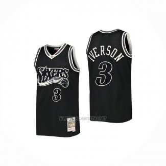 Camiseta Philadelphia 76ers Allen Iverson NO 3 Mitchell & Ness 1997-98 Negro2
