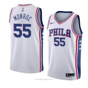 Camiseta Philadelphia 76ers Greg Monroe NO 55 Association 2018 Blanco