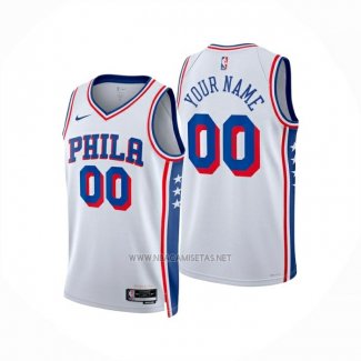 Camiseta Philadelphia 76ers Personalizada Association 2024-25 Blanco