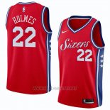 Camiseta Philadelphia 76ers Richaun Holmes NO 22 Statement 2018 Rojo