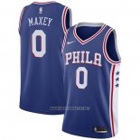 Camiseta Philadelphia 76ers Tyrese Maxey NO 0 Icon Azul