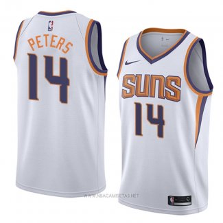 Camiseta Phoenix Suns Alec Peters NO 14 Association 2018 Blanco2