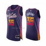 Camiseta Phoenix Suns Kevin Durant NO 35 Ciudad Autentico 2023-24 Violeta