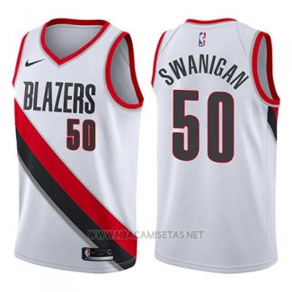 Camiseta Portland Trail Blazers Caleb Swanigan NO 50 Association 2017-18 Blanco