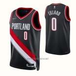 Camiseta Portland Trail Blazers Damian Lillard NO 0 Icon 2021-22 Negro