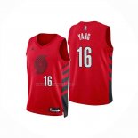 Camiseta Portland Trail Blazers Hansen Yang NO 16 Statement 2024-25 Rojo