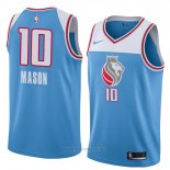 Camiseta Sacramento Kings Frank Mason NO 10 Ciudad 2018 Azul