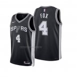 Camiseta San Antonio Spurs DeAaron Fox NO 4 Icon 2024-25 Negro