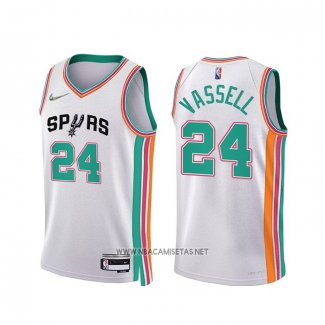 Camiseta San Antonio Spurs Devin Vassell NO 24 Ciudad 2021-22 Blanco