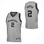 Camiseta San Antonio Spurs Dylan Harper NO 2 Statement 2025-26 Gris