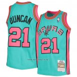 Camiseta San Antonio Spurs Tim Duncan NO 21 Mitchell & Ness 1998-99 Verde