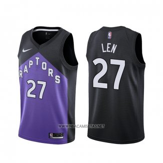 Camiseta Toronto Raptors Alex Len NO 27 Earned 2020-21 Negro Violeta