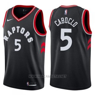 Camiseta Toronto Raptors Bruno Caboclo NO 5 Statement 2017-18 Negro