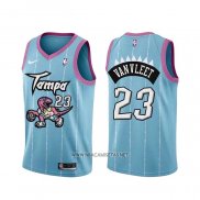 Camiseta Toronto Raptors Fred Vanvleet NO 23 Ciudad 2020-21 Rosa Azul