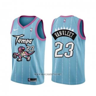 Camiseta Toronto Raptors Fred Vanvleet NO 23 Ciudad 2020-21 Rosa Azul