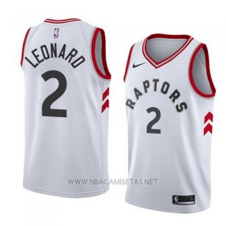 Camiseta Toronto Raptors Kawhi Leonard NO 2 Association 2017-18 Blanco