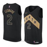 Camiseta Toronto Raptors Kawhi Leonard NO 2 Ciudad 2018 Negro