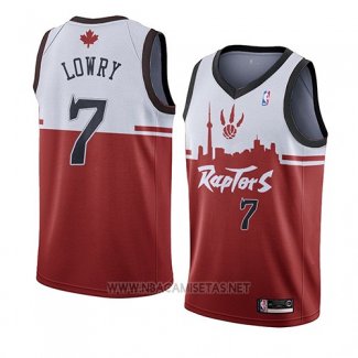 Camiseta Toronto Raptors Kyle Lowry NO 7 Ciudad 2019-20 Rojo