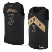 Camiseta Toronto Raptors Og Anunoby NO 3 Ciudad 2018 Negro