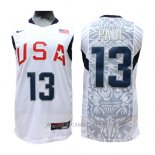 Camiseta USA 2008 Paul NO 13 Blanco