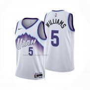 Camiseta Utah Jazz Cody Williams NO 5 Association 2025-26 Blanco