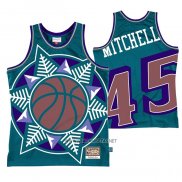 Camiseta Utah Jazz Donovan Mitchell NO 45 Mitchell & Ness Big Face Azul