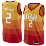 Camiseta Utah Jazz Joe Ingles NO 2 Ciudad 2018 Amarillo