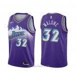 Camiseta Utah Jazz Karl Malone NO 32 Classic Edition 2019-20 Violeta