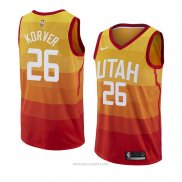 Camiseta Utah Jazz Kyle Korver NO 26 Ciudad 2018 Amarillo