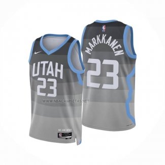 Camiseta Utah Jazz Lauri Markkanen NO 23 Ciudad 2025-26 Gris