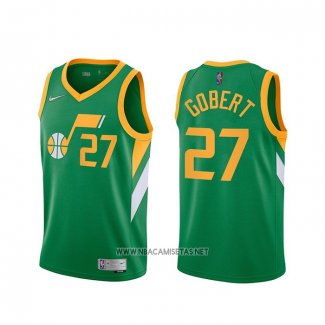 Camiseta Utah Jazz Rudy Gobert NO 27 Earned 2020-21 Verde