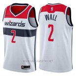 Camiseta Washington Wizards John Wall NO 2 Blanco 2017-18 Blanco