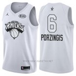 Camiseta All Star 2018 New York Knicks Kristaps Porzingis NO 6 Blanco