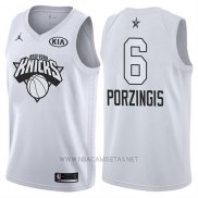 Camiseta All Star 2018 New York Knicks Kristaps Porzingis NO 6 Blanco