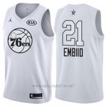 Camiseta All Star 2018 Philadelphia 76ers Jimmy Joel Embiid NO 21 Blanco