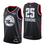 Camiseta All Star 2019 Philadelphia 76ers Ben Simmons NO 25 Negro