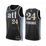 Camiseta Atlanta Hawks Bruno Fernando NO 24 Ciudad 2023-24 Negro