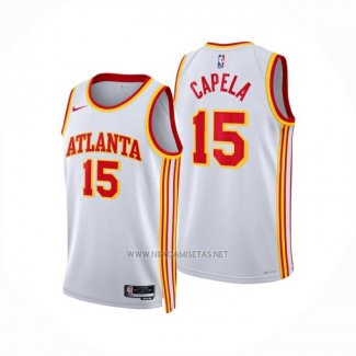 Camiseta Atlanta Hawks Clint Capela NO 15 Association 2024-25 Blanco