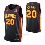 Camiseta Atlanta Hawks John Collins NO 20 Statement 2020-21 Negro