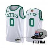 Camiseta Boston Celtics Jayson Tatum NO 0 75th Anniversary 2022 NBA Finals Blanco