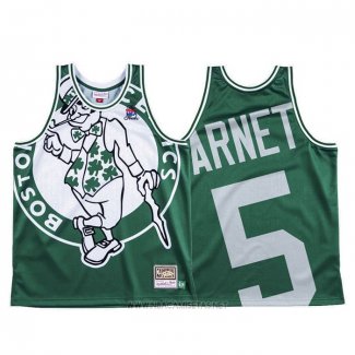 Camiseta Boston Celtics Kevin Garnett NO 5 Mitchell & Ness Big Face Verde