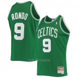 Camiseta Boston Celtics Rajon Rondo NO 9 Hardwood Classics Verde