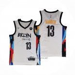 Camiseta Brooklyn Nets James Harden NO 13 Ciudad 2020-21 Blanco