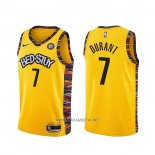 Camiseta Brooklyn Nets Kevin Durant NO 7 Ciudad 2020-21 Amarillo